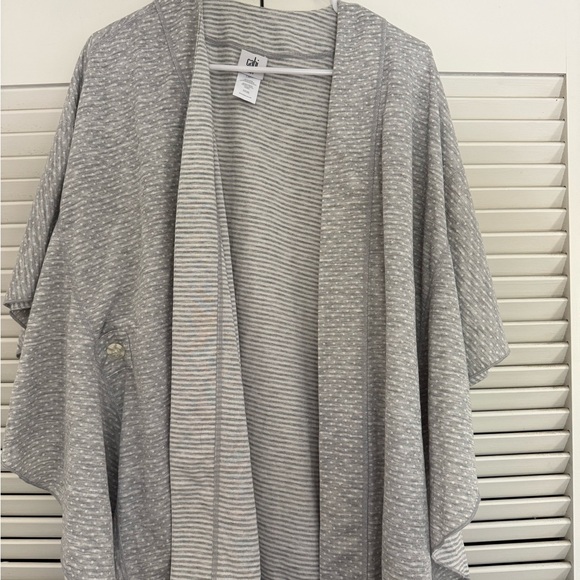 CAbi Light Gray Striped Cardigan - Picture 1 of 3